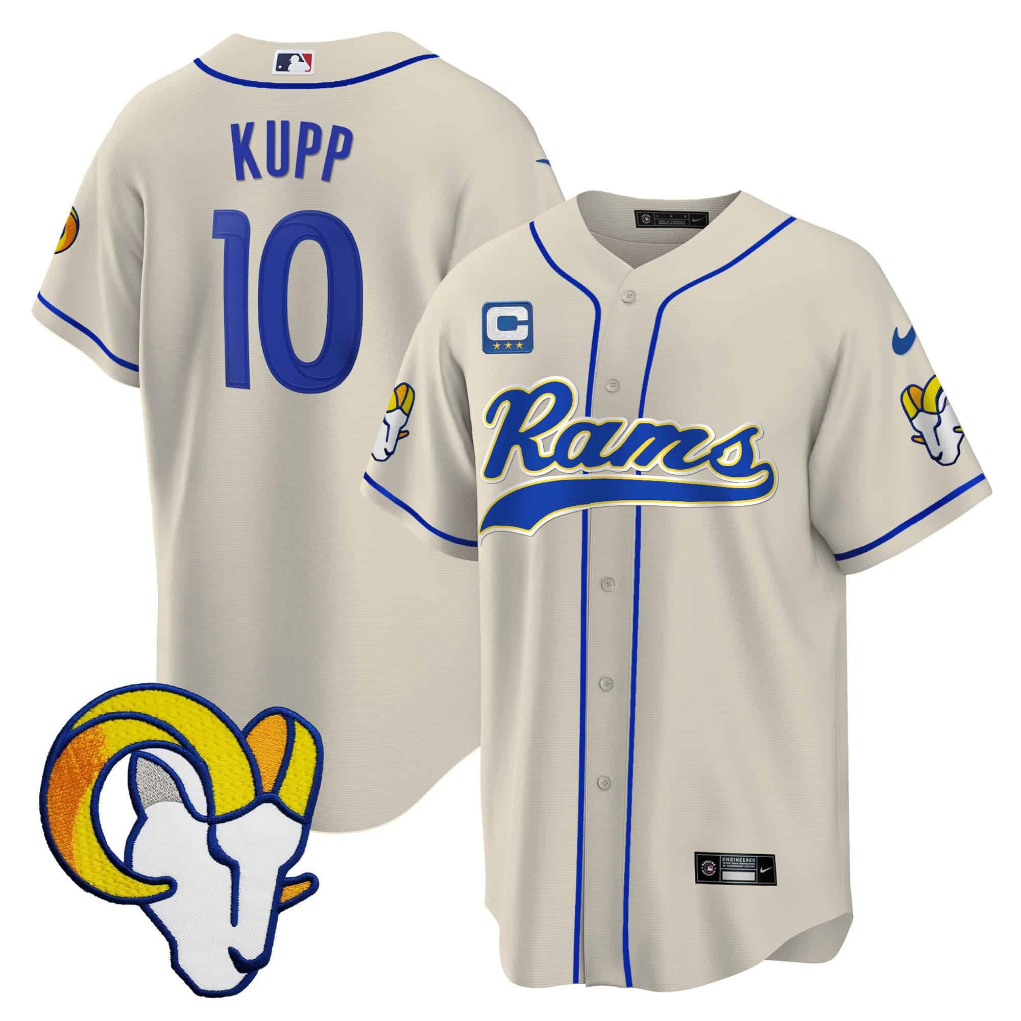 Men Los Angeles Rams #10 Kupp Grey 2024 Nike Baseball NFL Jersey